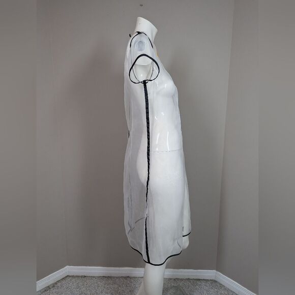 Liviana Conti Sheer Overlay Dress IT 40 / US 4-6 White See through Layering - Picture 8 of 11